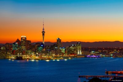 Auckland city at night