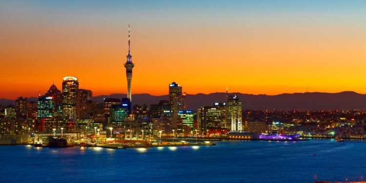 Auckland city at night
