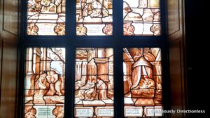 Chapel vestibule with 16th-century stained glass windows at Chateau de Chantilly 1