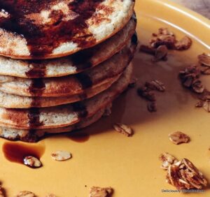 Healthy Pancakes with Oats and Banana closeup