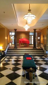 Inner veranda of Narendra Bhawan and the grand baby piano