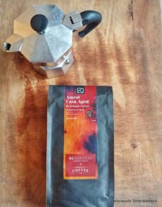 KC Roasters Amrut Cask Aged Coffee with Moka pot