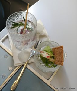 Napue Gin and Tonic on-board Finnair Business Class