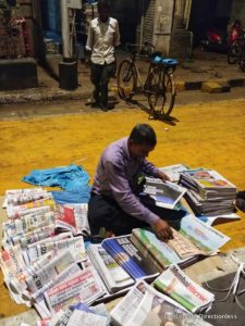 Newspaper distributor at CST