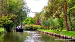 Riding in a traditional barque à cornet in Amiens
