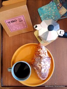 Subko Coffee with almond croissant