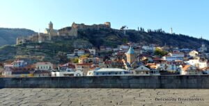 View of Tbilisi Old Town from Metekhi Virgin Mary Assumption Church