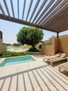 View of pool from suite at Zulal Wellness Resort