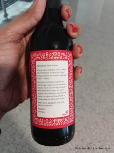 Wine welcome at Tbilisi airport - wine label